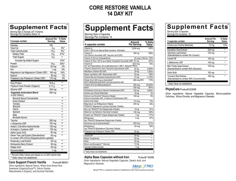 Core Restore 14-Day Kit (Vanilla)