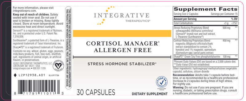 Cortisol Manager® Allergen Free