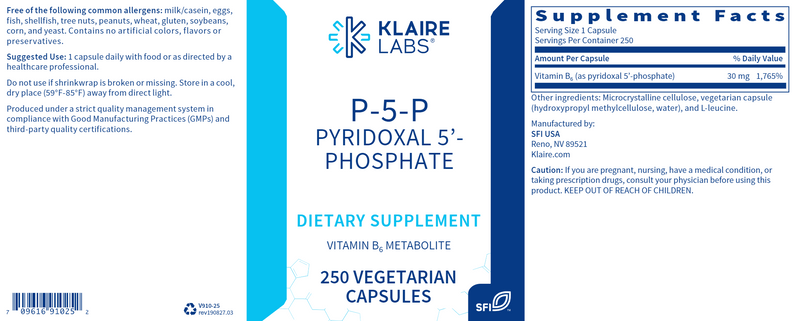 P-5-P Pyridoxal 5’-Phosphate